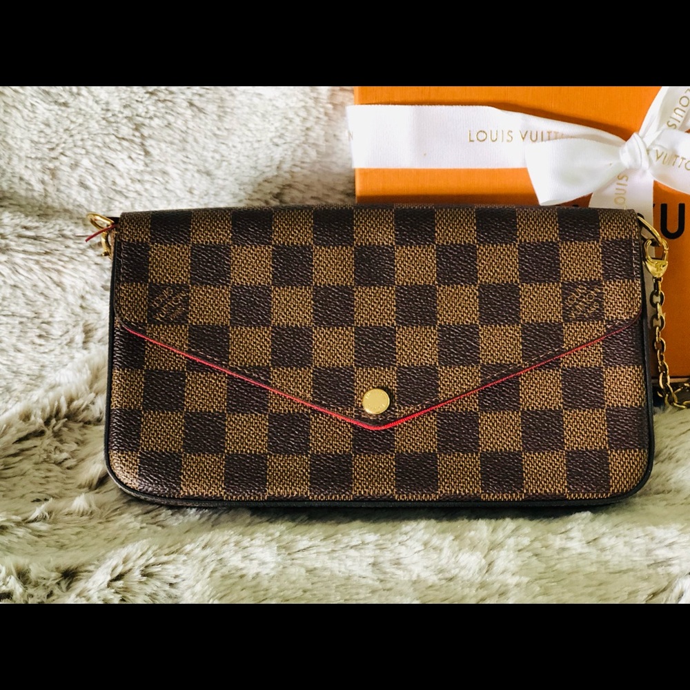 Louis Vuitton FÉLICIE POCHETTE in Damier Ebene